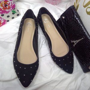Black Studded Flats Size 7